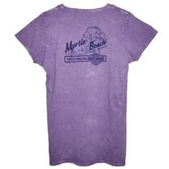 HARLEY DAVIDSON V Neck T Shirt - Myrtle Beach, SC - Purple - Women's XL - Picture 2 of 6